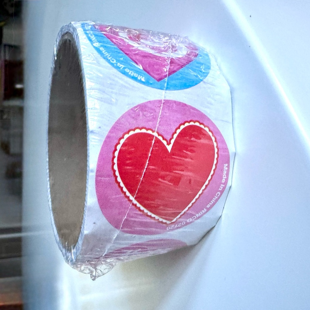 Heart Sticker Valentine’s Day Roll, 100 ct